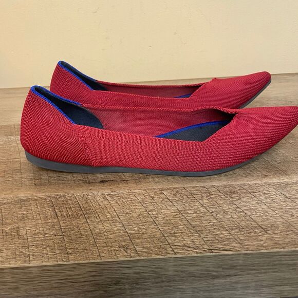 Rothy's "The Point" Pointed Toe chili Red Slip On ballerina Flats Shoes 9 - Picture 3 of 8